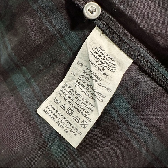 J. Crew ‘Slim Stretch Perfect Button-Down Shirt’ in “Black Watch Tartan” Size 10 - Picture 10 of 16